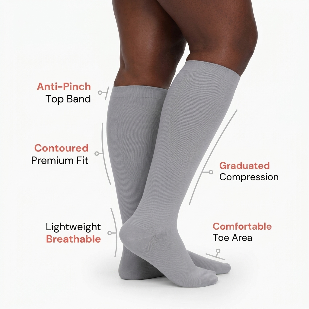 Bamboo Wide Compression Socks
