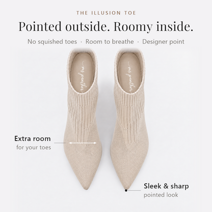 The Illusion Toe: pointed outside, roomy inside