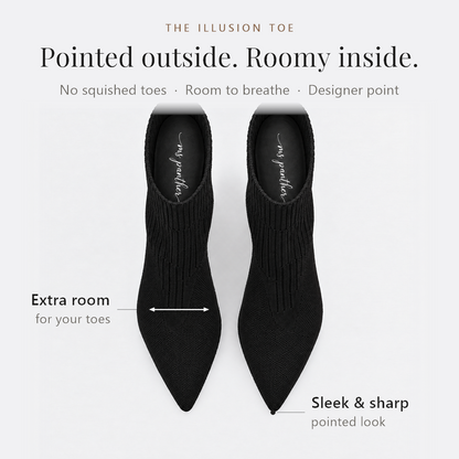 The Illusion Toe: pointed outside, roomy inside