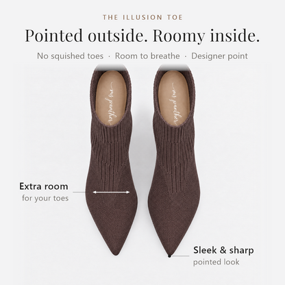 The Illusion Toe: pointed outside, roomy inside