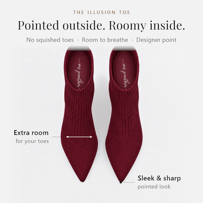 The Illusion Toe: pointed outside, roomy inside